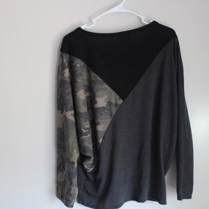 Bibi, long sleeve camo top, Size small runs big more M